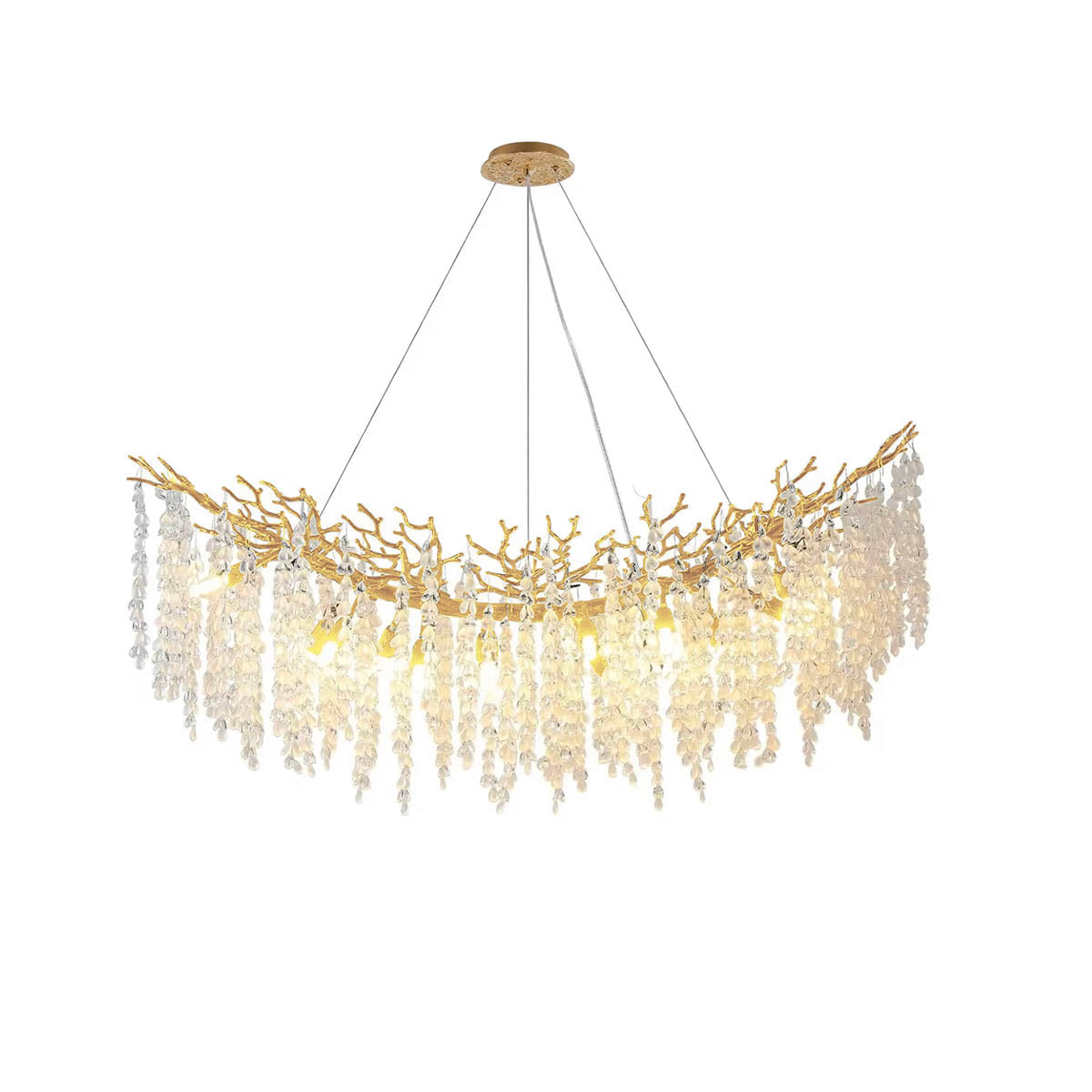 Chandelier with crystal & aluminium branches