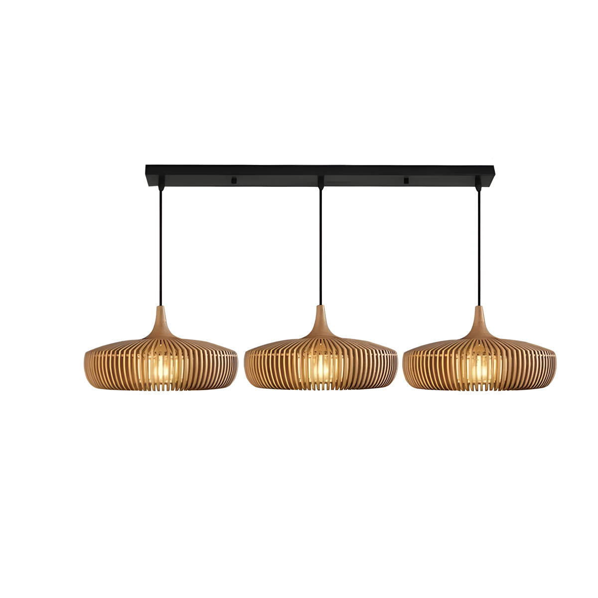 Wooden birdcage pendant light