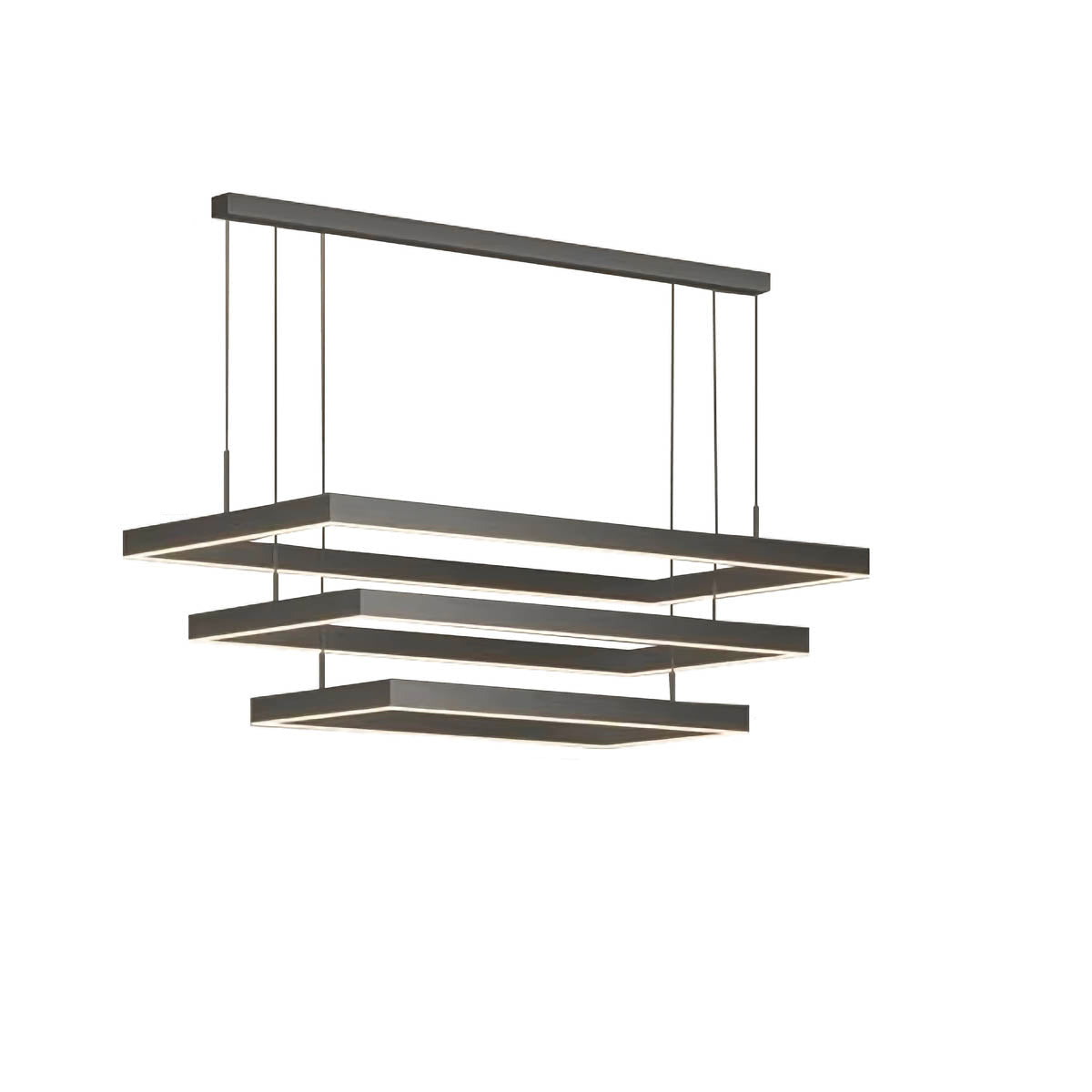 Architectural Iron & Acrylic LED Pendant — Linear & Layered Modern Lighting