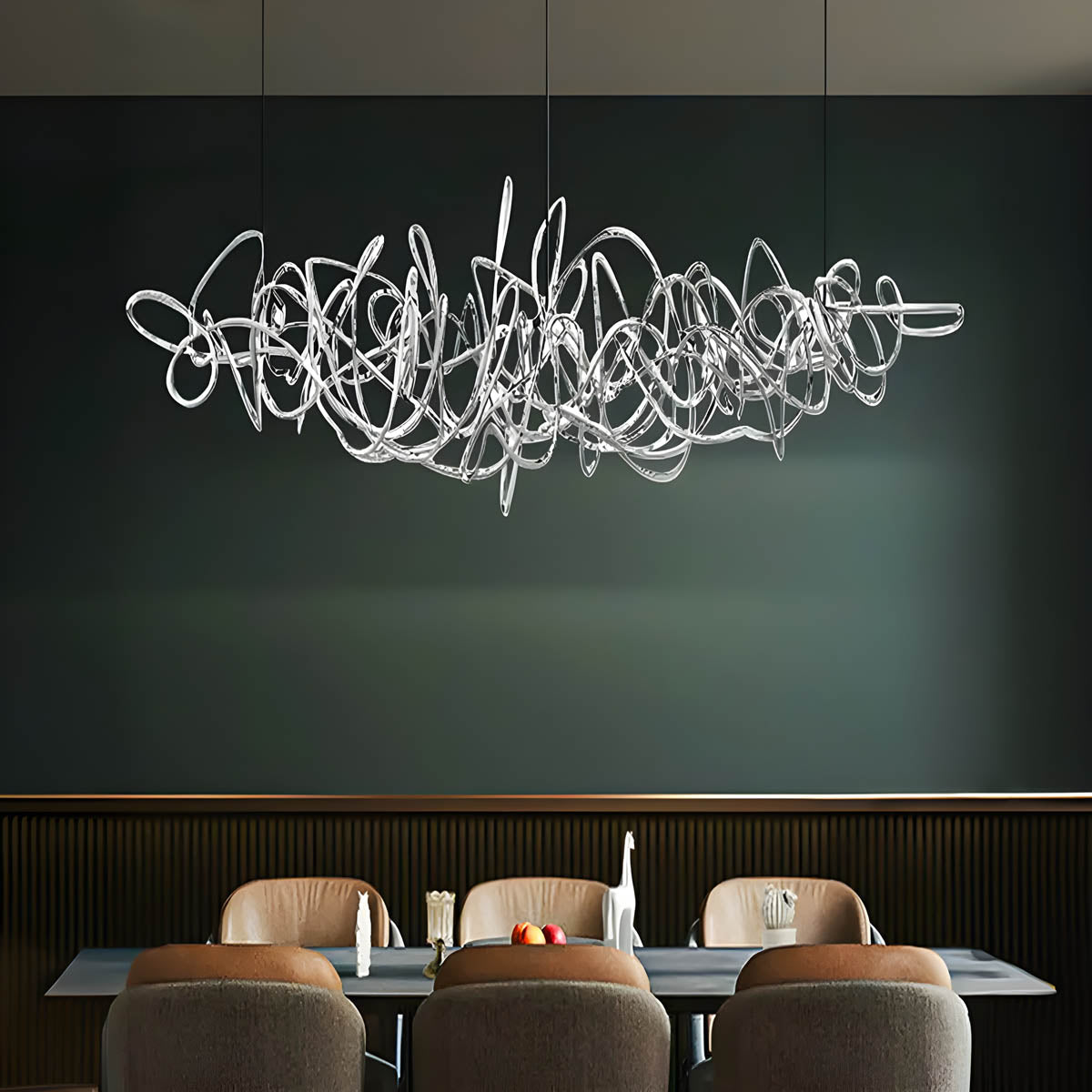 Stainless Steel Ribbon LED Chandelier 100-150 cm