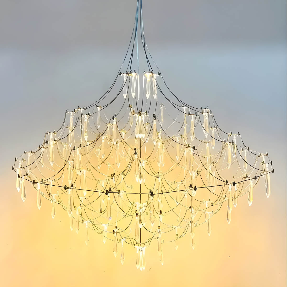 Lacework Stainless & Crystal Chandelier
