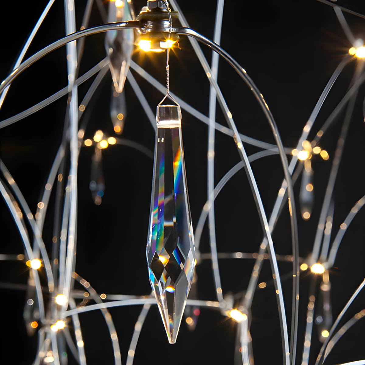 Lacework Stainless & Crystal Chandelier