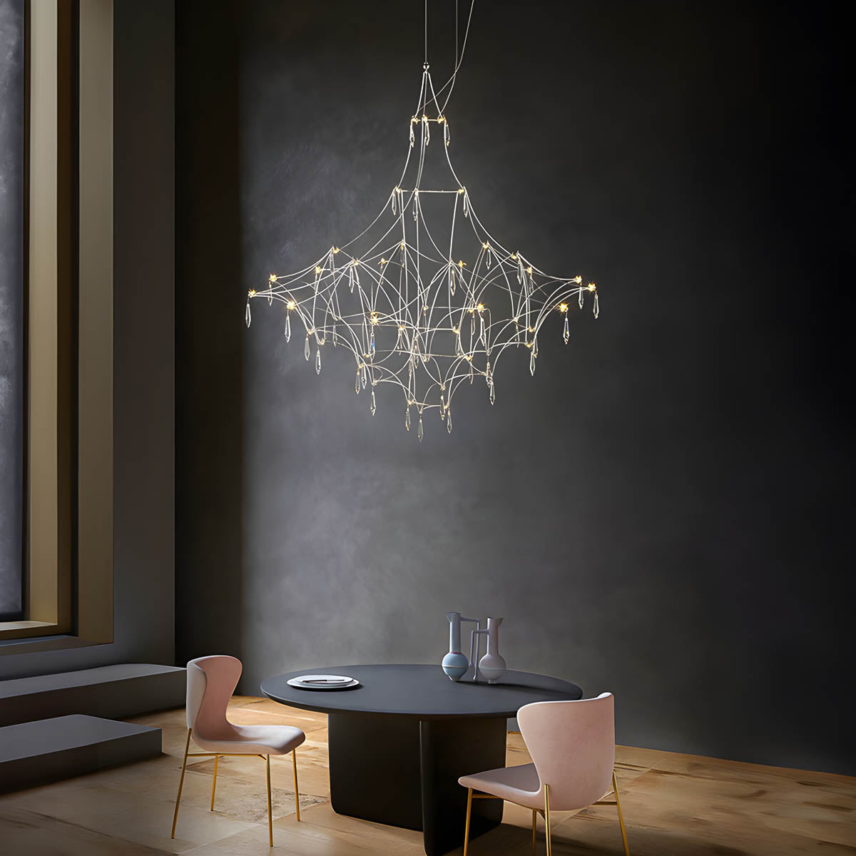 Lacework Stainless & Crystal Chandelier