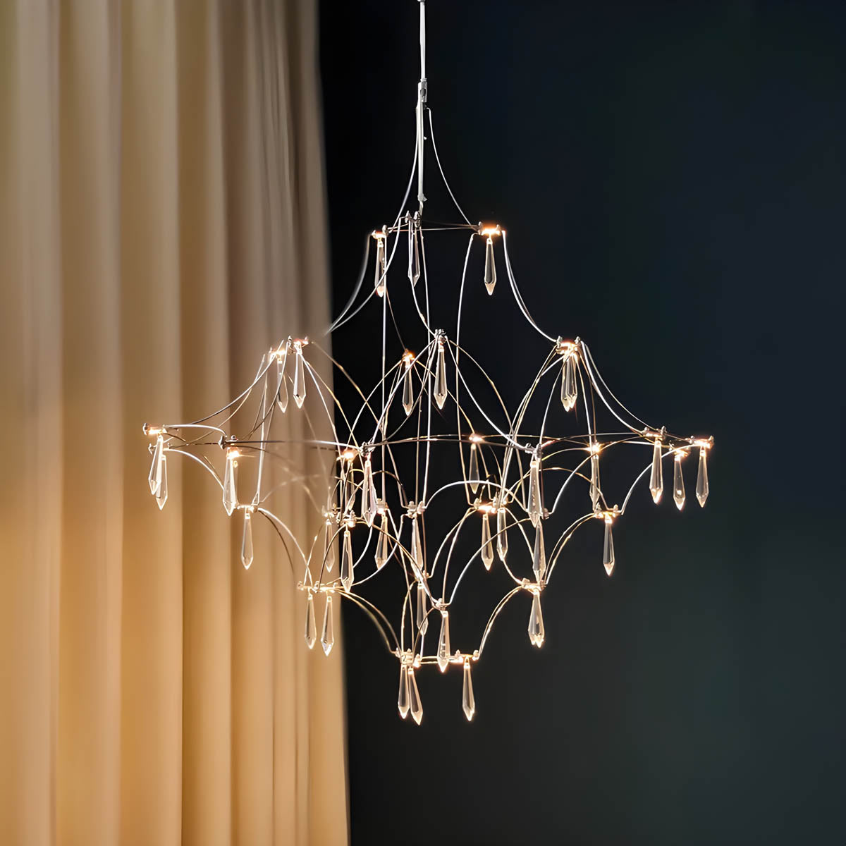 Lacework Stainless & Crystal Chandelier