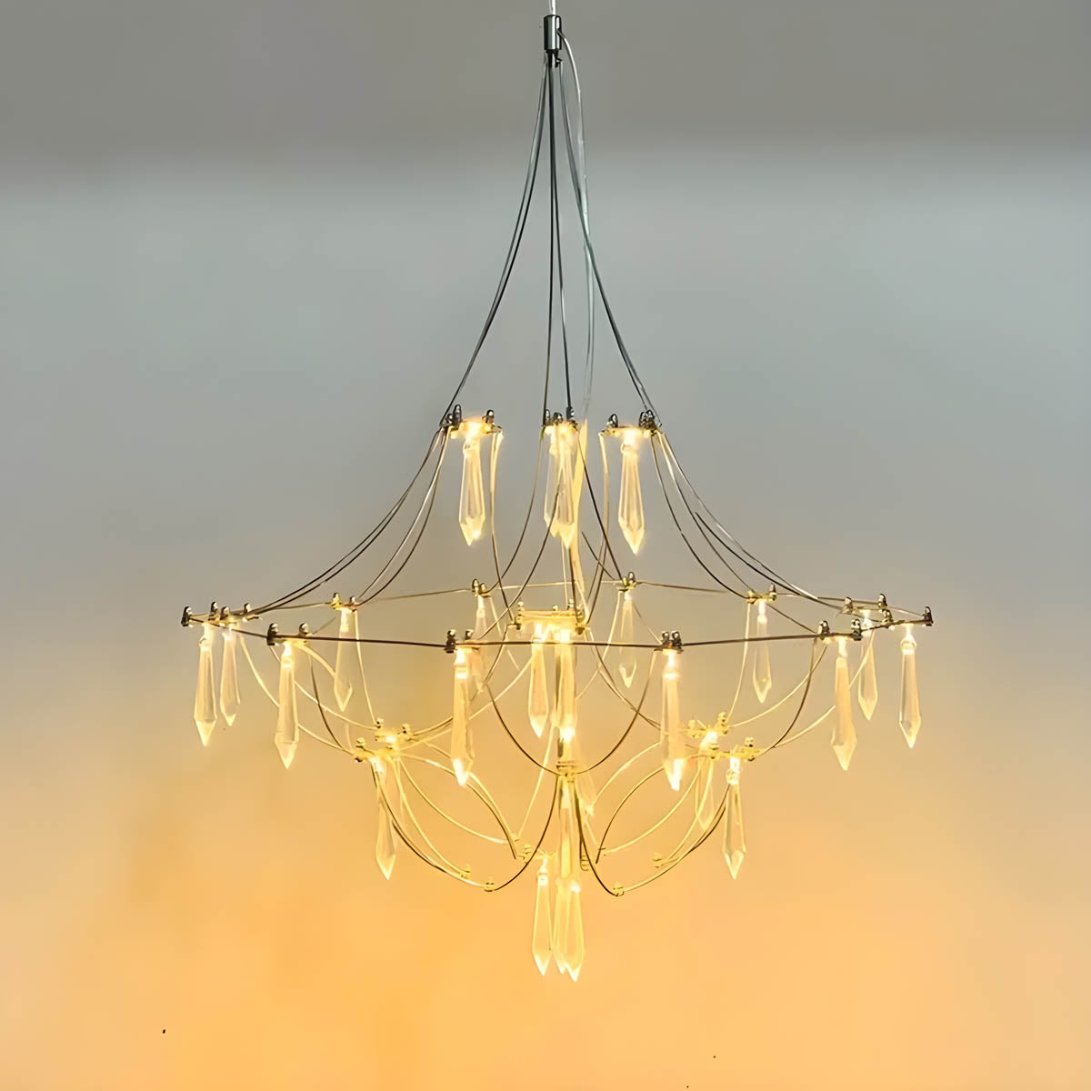 Lacework Stainless & Crystal Chandelier