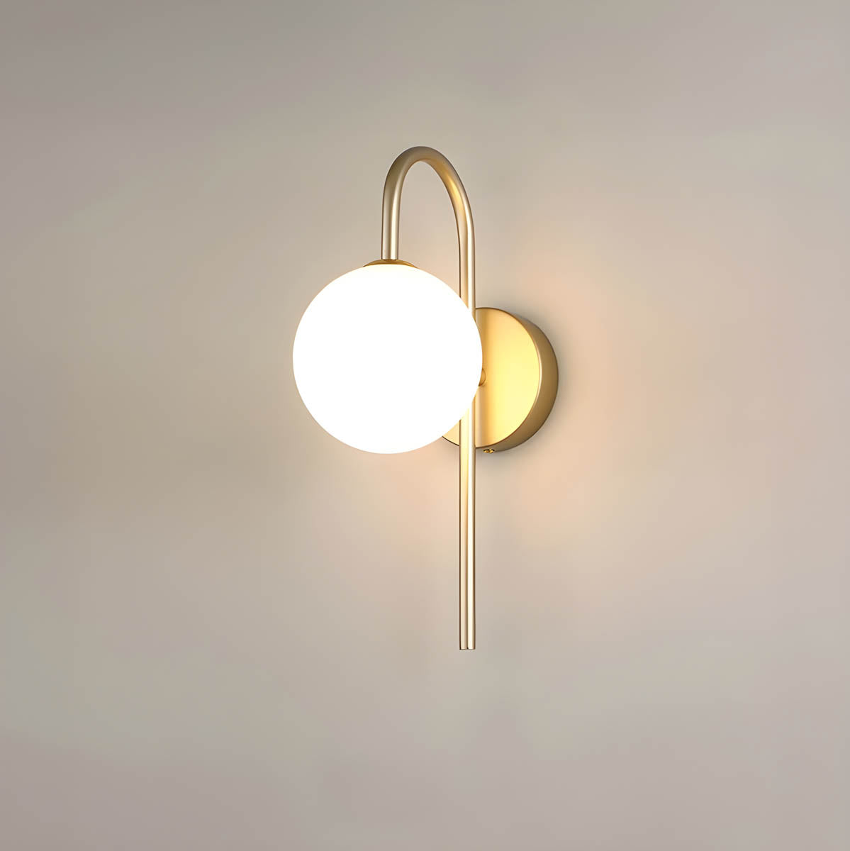 Glass Wall Light with Iron Frame