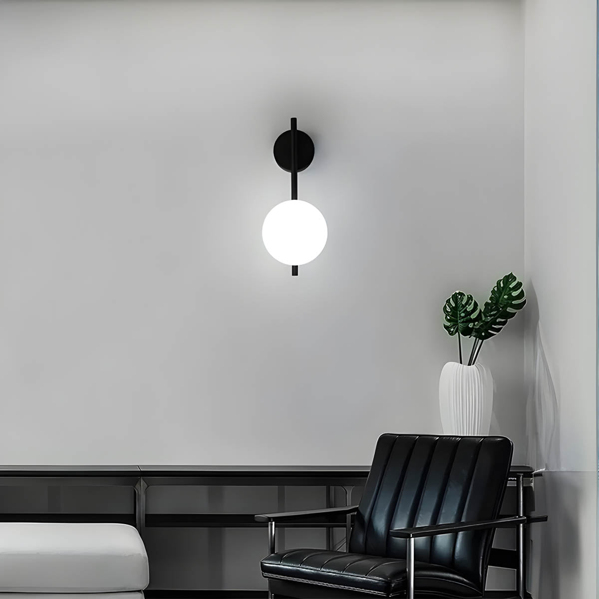 Iron & Glass Wall Light