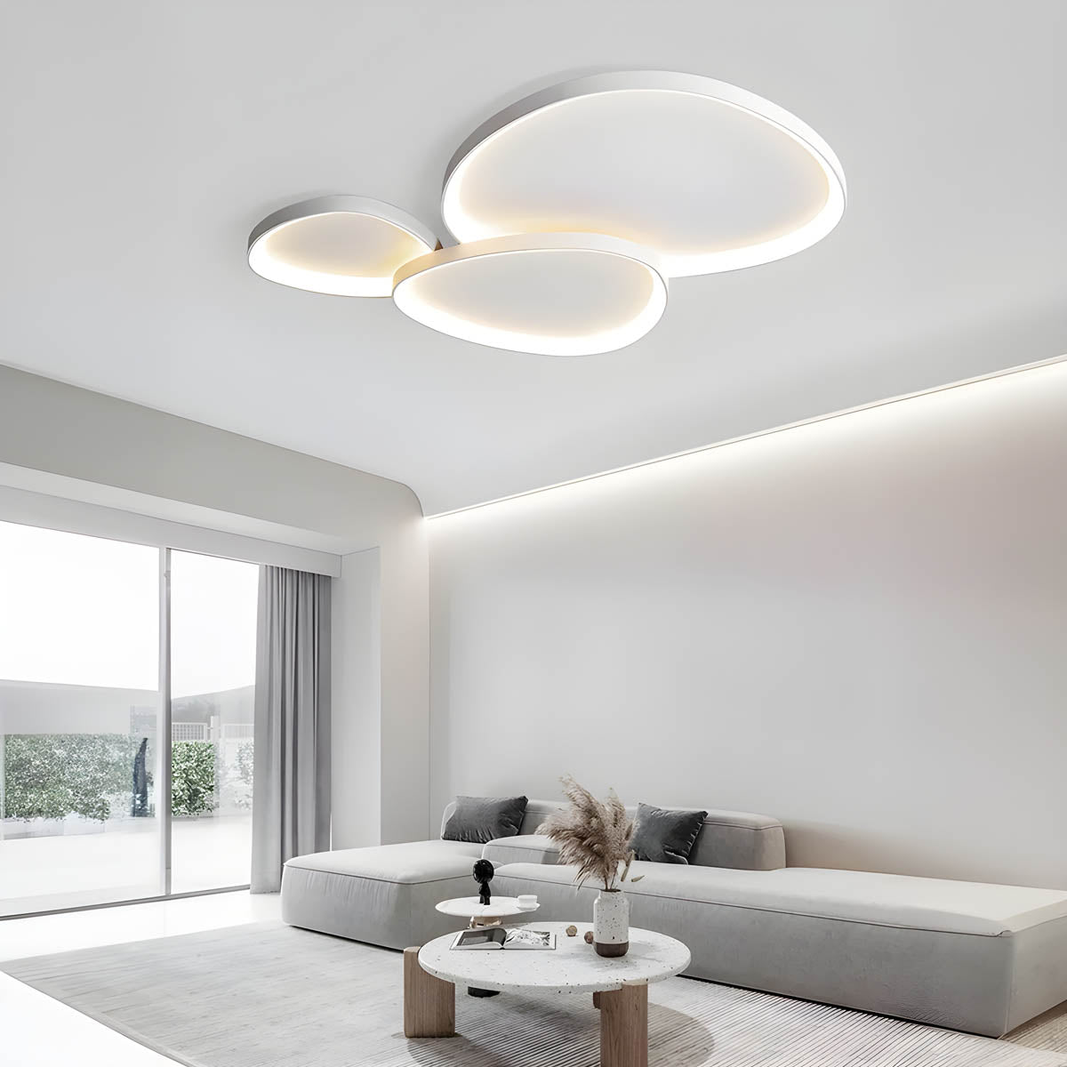 Iron semi-flush ceiling lamp