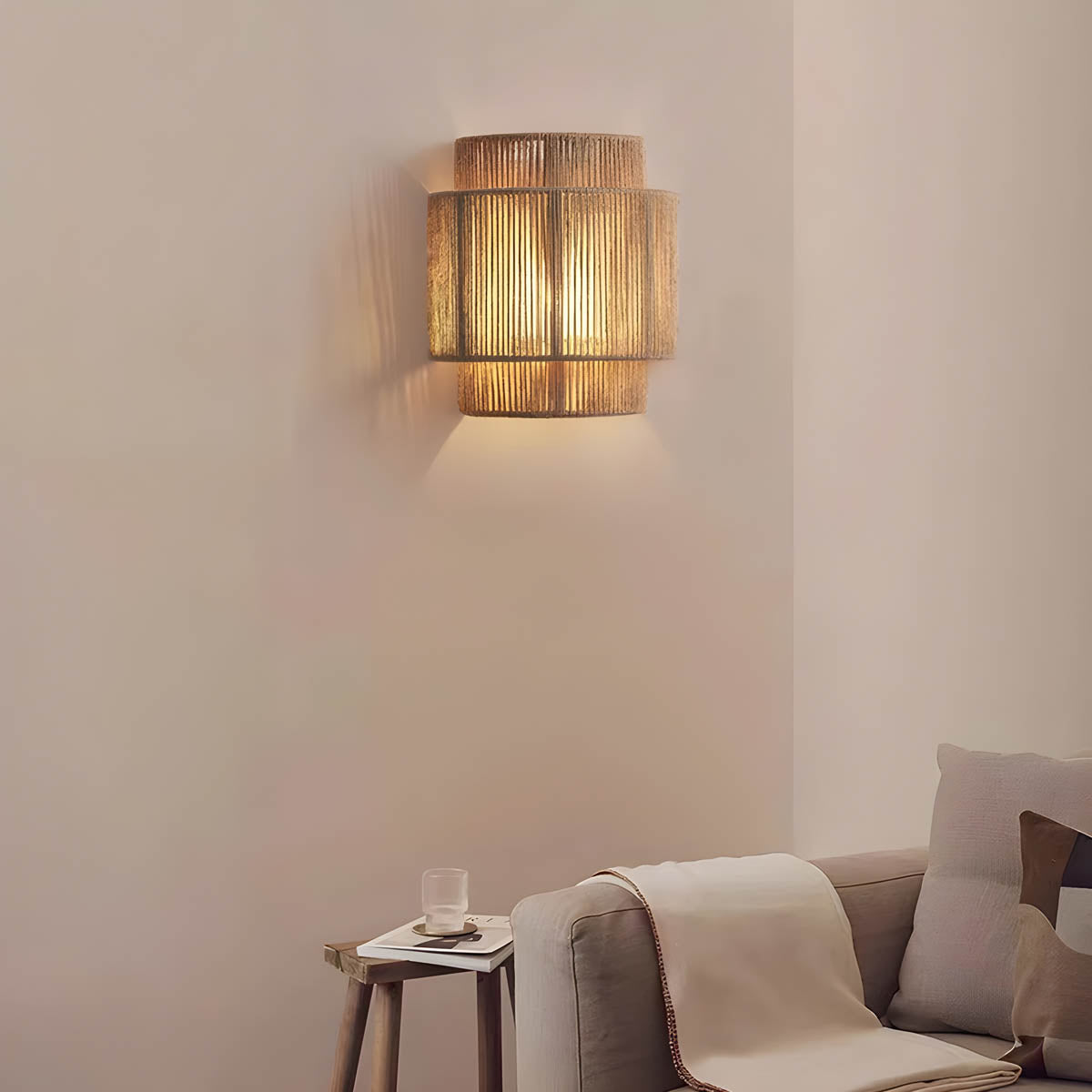 Natural Rope Wall-Mounted LED Lamp