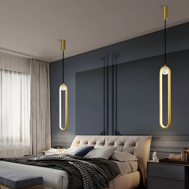 Slim aluminium LED pendant light, 45 × 8 cm