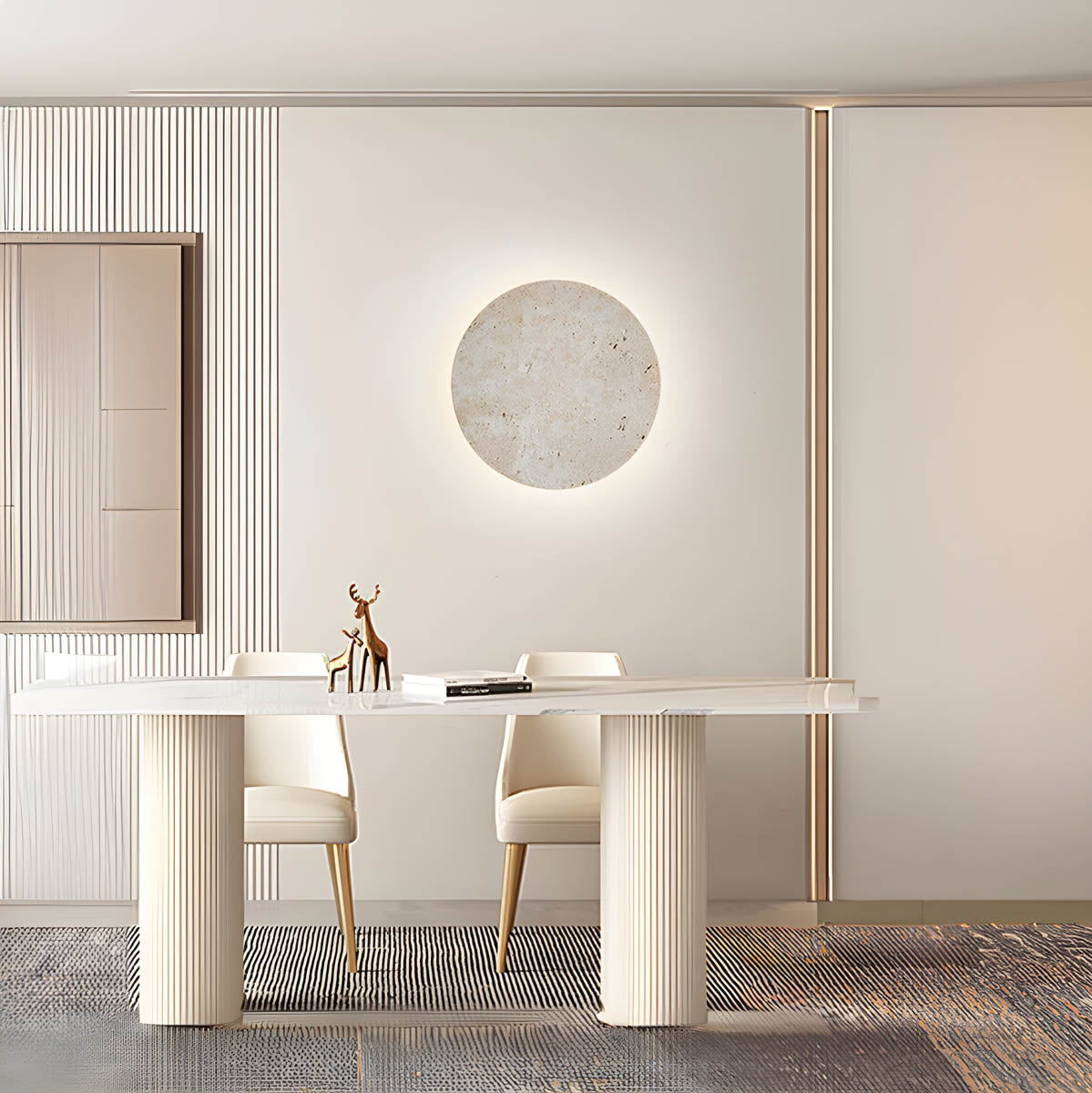 Stone Round Travertine Wall Lamp